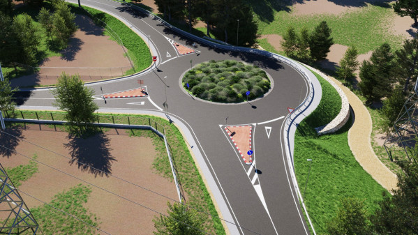 Nova rotonda per a la millora de la intersecció de les carreteres BV-1201 i BV-1202