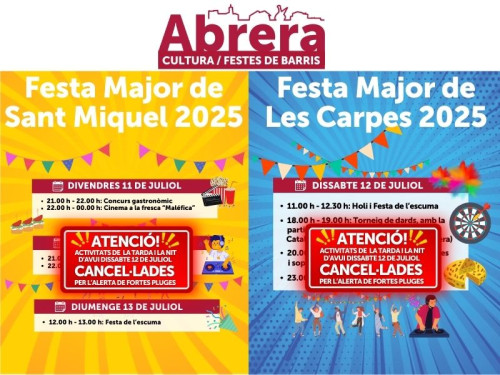 ACTIVITATS FESTES BARRIS CANCEL·LADES