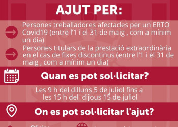 Informem dels ajuts extraordinaris per al manteniment de l'activitat econòmica enfront la Covid-19