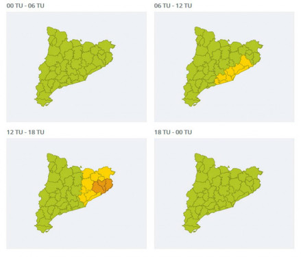 Alerta pluges Servei Meteorològic de Catalunya dimecres 4 d'agost