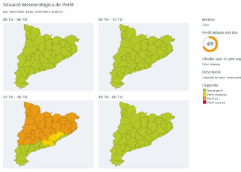 Avís per calor intensa dimarts 18-07-23