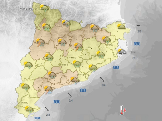 Avís per intensitat de pluja per dijous 25-05-23