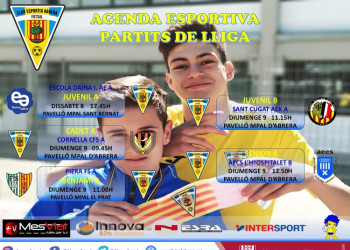 Calendari partits Club Esportiu Futsal Abrera del cap de setmana del 8 i 9 de maig de 2021