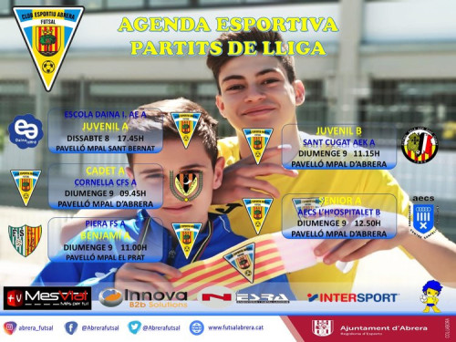 Calendari partits Club Esportiu Futsal Abrera del cap de setmana del 8 i 9 de maig de 2021.jpg