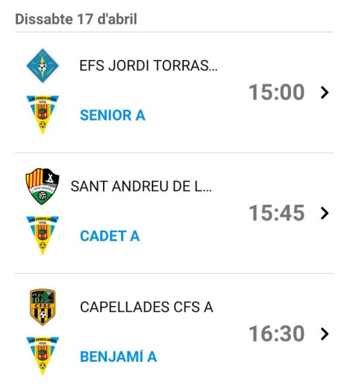 Calendari partits del Club Esportiu Abrera del dissabte 17 d'abril de 2021.jpeg
