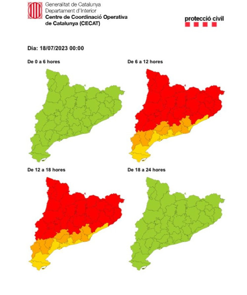 Previsió calorada 18.07.23