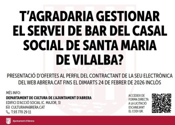 Anunci bar del casal social de Santa Maria de Vilalba