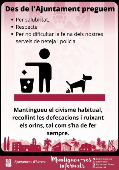 Siguem cívics! Recollim les defecacions de les nostres mascotes!