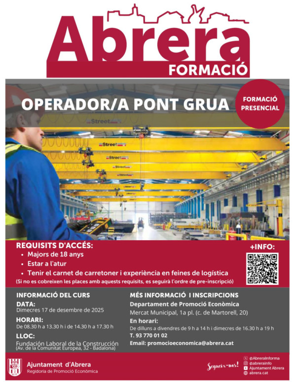 Cartell Curs Pont Grua desembre 2025