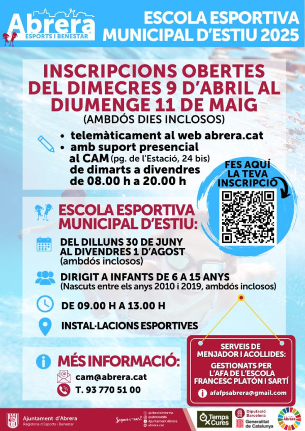 Obrim les inscripcions de l'Escola Esportiva Municipal d'Estiu 2025