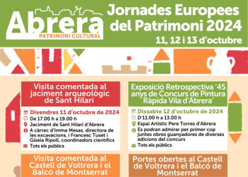 Participeu en les Jornades Europees del Patrimoni 2024, que tindran lloc a Abrera el divendres 11, dissabte 13 i diumenge 14 d'octubre