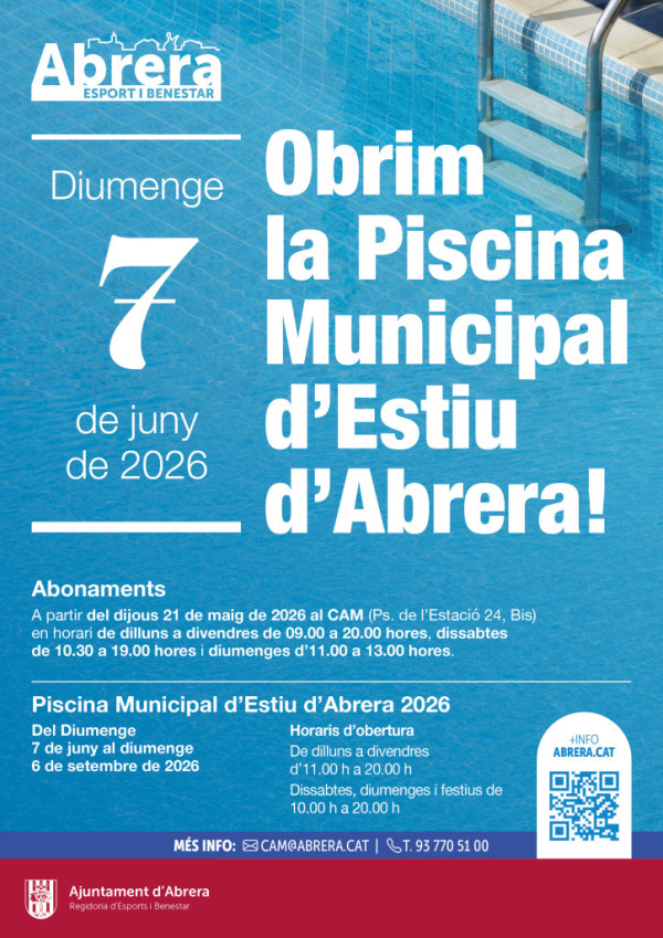 Piscina Municipal d'Estiu d'Abrera. Temporada 2026