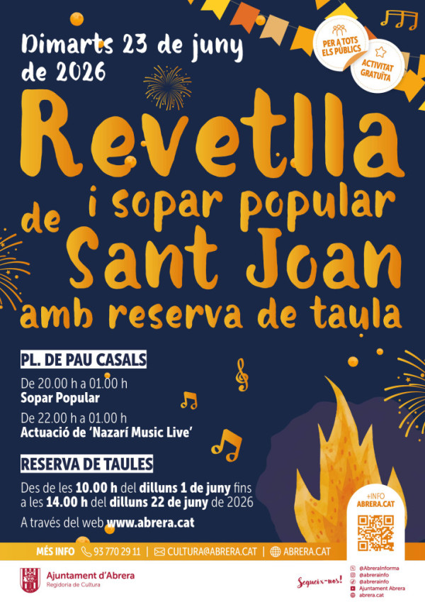 Cartell Revetlla de Sant Joan 2026 a Abrera
