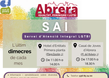 A partir d'aquest dimecres 29 d’octubre, Abrera comptarà amb el Servei d’Atenció Integral (SAI) LGTBI