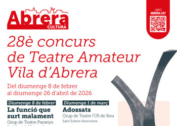 28è Concurs de Teatre Amateur Vila d’Abrera 2026 a la Sala Municipal - Programació