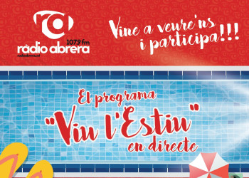 Cartell Viu Estiu Ràdio ABrer Piscina 2019
