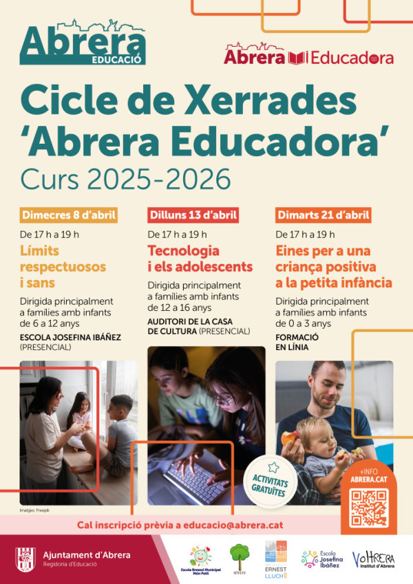 Impulsem un nou cicle de xerrades per a famílies dins del programa 'Abrera Educadora'