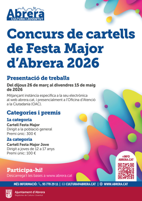 Participa en el concurs dels cartells de la Festa Major i la Festa Major Jove 2026 d'Abrera!