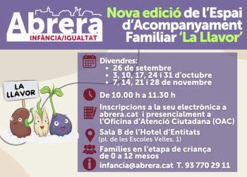 Atenció famílies! El proper divendres 26 de setembre de 2025 encetarem un nou grup de l'espai d'acompanyament familiar 'La Llavor'