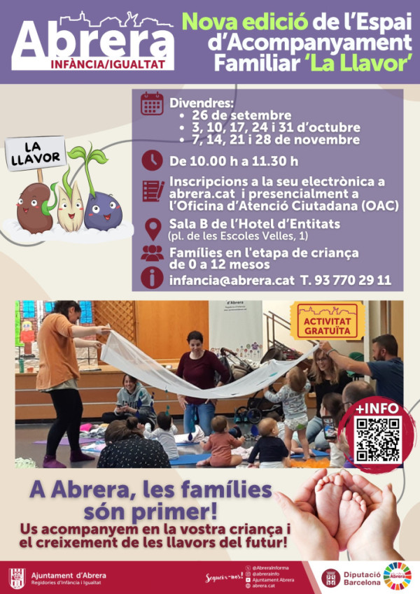 Atenció famílies! El proper divendres 26 de setembre de 2025 encetarem un nou grup de l'espai d'acompanyament familiar 'La Llavor'