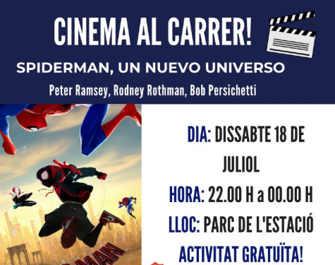 El dissabte, torna el Cinema al carrer al Parc de l'Estació amb "Spiderman, un Nuevo universo"