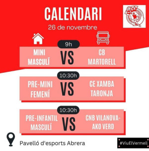 Club Bàsquet Abrera - Calendari partits dissabte 26 novembre 2022 - ACASA.jpeg