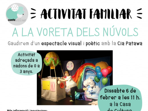 Gaudeix de l'espectacle "A la voreta dels núvols" de la cia. Patawa!