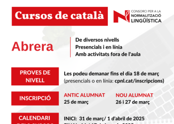 A Abrera apostem per la formació dels nostres veïns i veïnes! S’inicien les inscripcions per als cursos de català del tercer trimestre de l’Oficina de Català d’Abrera