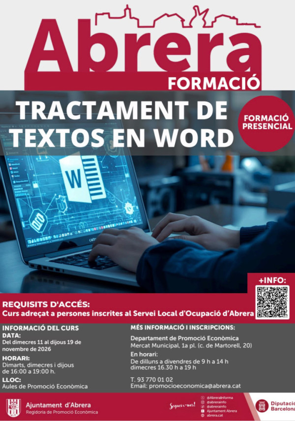 Curs de Tractament de textos en Word - Novembre 2026.