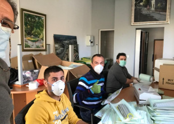 Abrera Soliària. Desinfecció de mascaretes