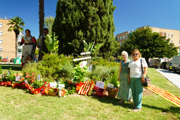 Ofrena floral al monument de Rafael Casanova. Associació Junventudes Rocieras de Abrera