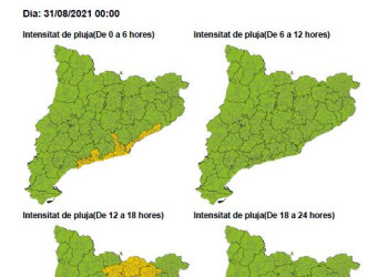 Alerta pluges Servei Meteorològic de Catalunya, dimarts 31 d'agost