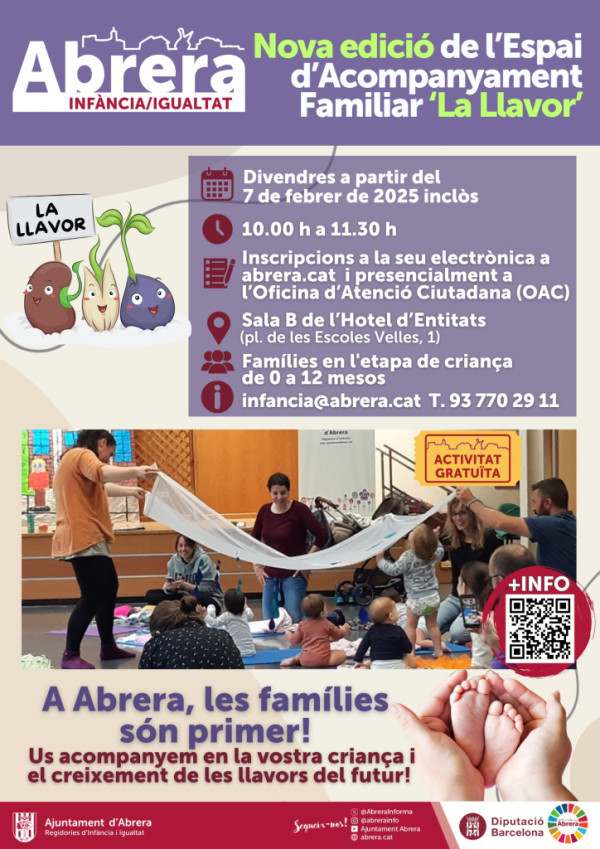 Famílies! Ja us podeu inscriure al nou grup de l’espai d'acompanyament familiar 'La Llavor' que s'encetarà el proper mes de febrer de 2025