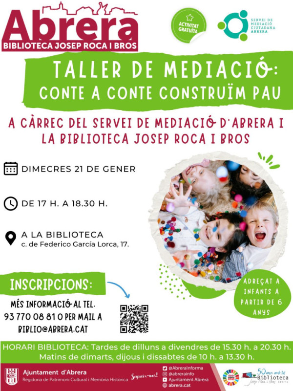 A Abrera commemorem, un any més, el Dia Europeu de la Mediació amb diferents activitats programades