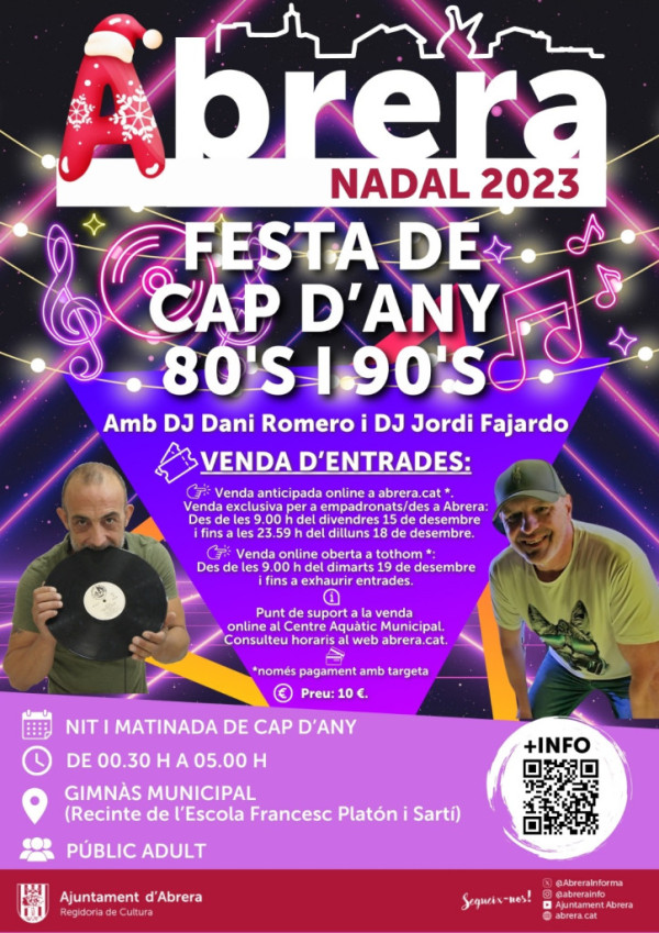 FESTA DE CAP D'ANY 80'S I 90'S. Amb Dj Dani Romero i Dj Jordi Fajardo