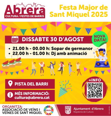 Festa Major de Sant Miquel: dissabte 30 d'agost (ACTIVITATS AJORNADES AL JULIOL)