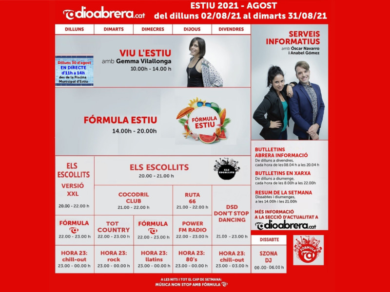 Graella Ràdio Abrera Agost 2021 - portada