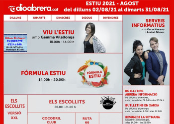 Graella Ràdio Abrera Agost 2021