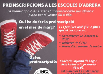 preinscripció escolar per sol·licitar plaça pel curs 2025-2026