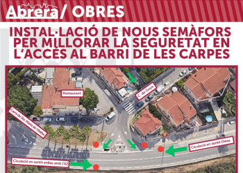 instal·lació de semàfors per millorar la seguretat en l'accés al barri de Les Carpes i la via BV-1201