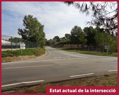 Estat actual de la intersecció  intersecció de les carreteres BV-1201 i BV-1202
