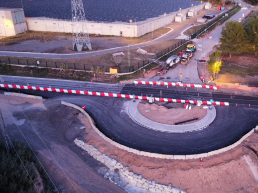 Segueixen a bon ritmes les obres de la nova rotonda per a la millora de la intersecció de les carreteres BV-1201 i BV-1202, als barris de Vilalba
