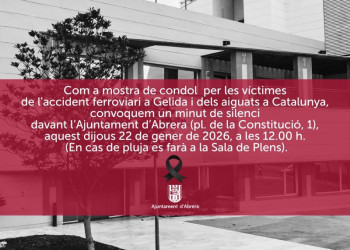 Convoquem un minut de silenci en senyal de dol per les víctimes de l'accident ferroviari a Gelida i dels aiguats a Catalunya