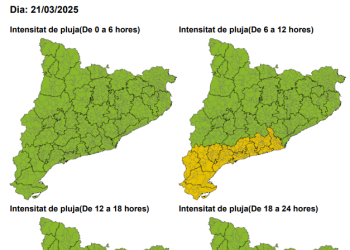 Avís per intensitat de pluja pel divendres 21 de març de 2025