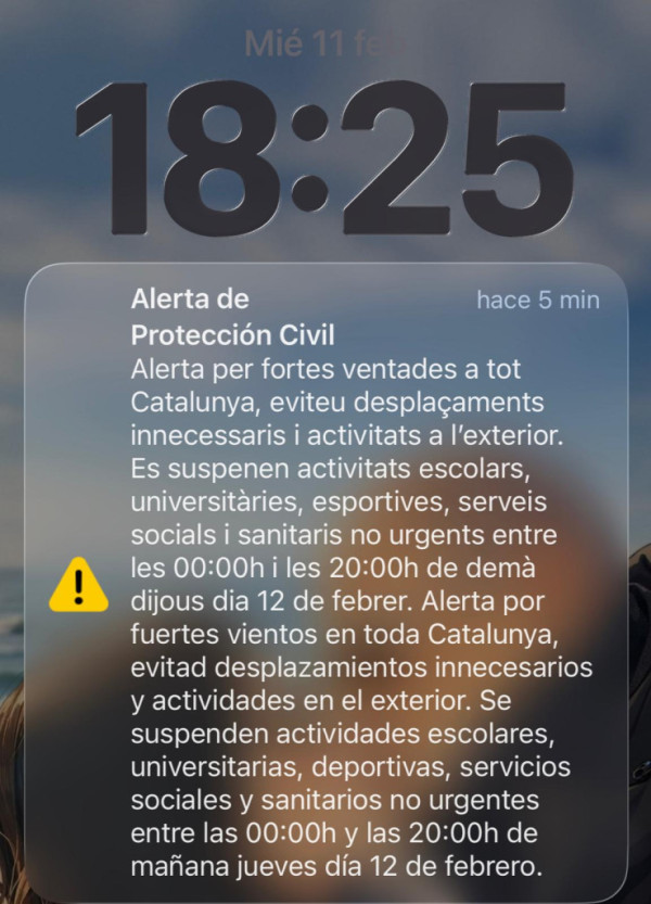 ES-Alert dimecres 11 de febrer de 2026