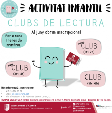 Obrim les inscripcions pels clubs de lectura de la temporada 2021/22 a la Biblioteca Josep Roca i Bros