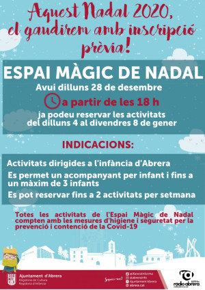 Inscripcions L'Espai Màgic de Nadal. Tercera setmana