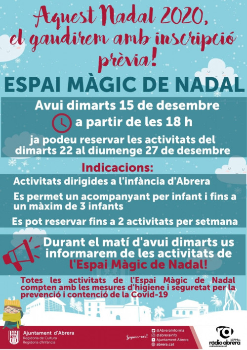 Espai Màgic de Nadal. Inici de les inscripcions telemàtiques