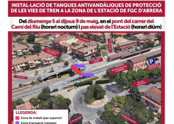 Ferrocarrils de la Generalitat de Catalunya col·locarà tanques antivandàliques de protecció de les vies d’Abrera, del diumenge 5 al dijous 9 de maig