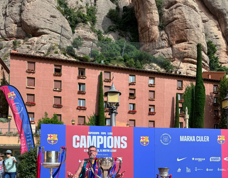 L'abrerenc Javier González participa en la Marxa Culer, una caminada inclusiva de 46,7 Km entre Sant Joan Despí i Montserrat